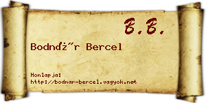 Bodnár Bercel névjegykártya